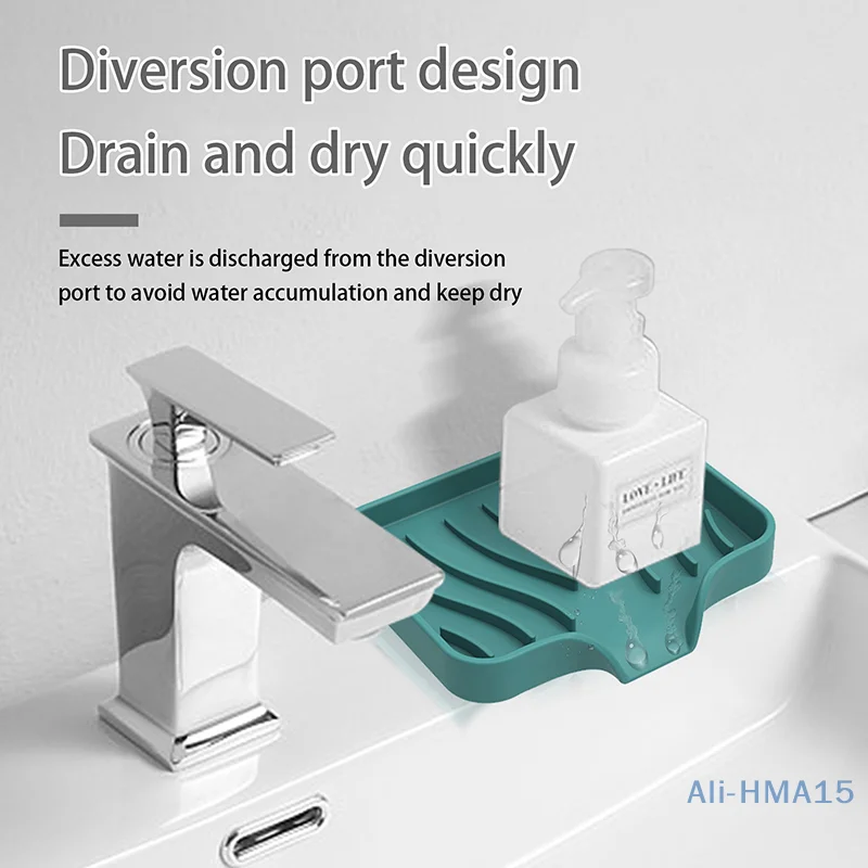 Kitchen Sink Sponge Holder Silicone Soap Dish Soap Holder Self Draining Anti-slip Storage Rack Bathroom Supplies