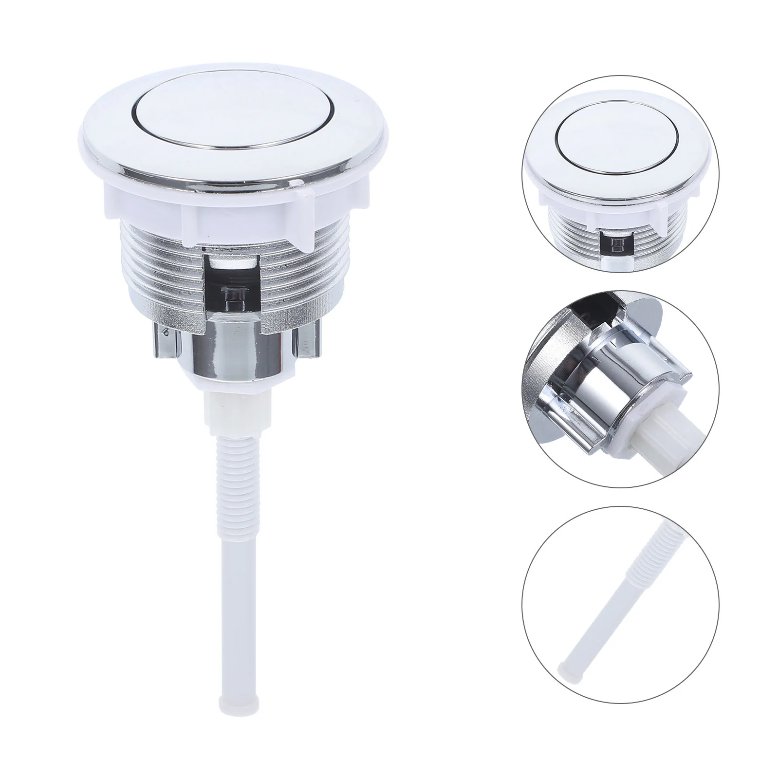 

Toilet Button Tank Replacement Flush Buttons Valve Round Accessory White Single-button