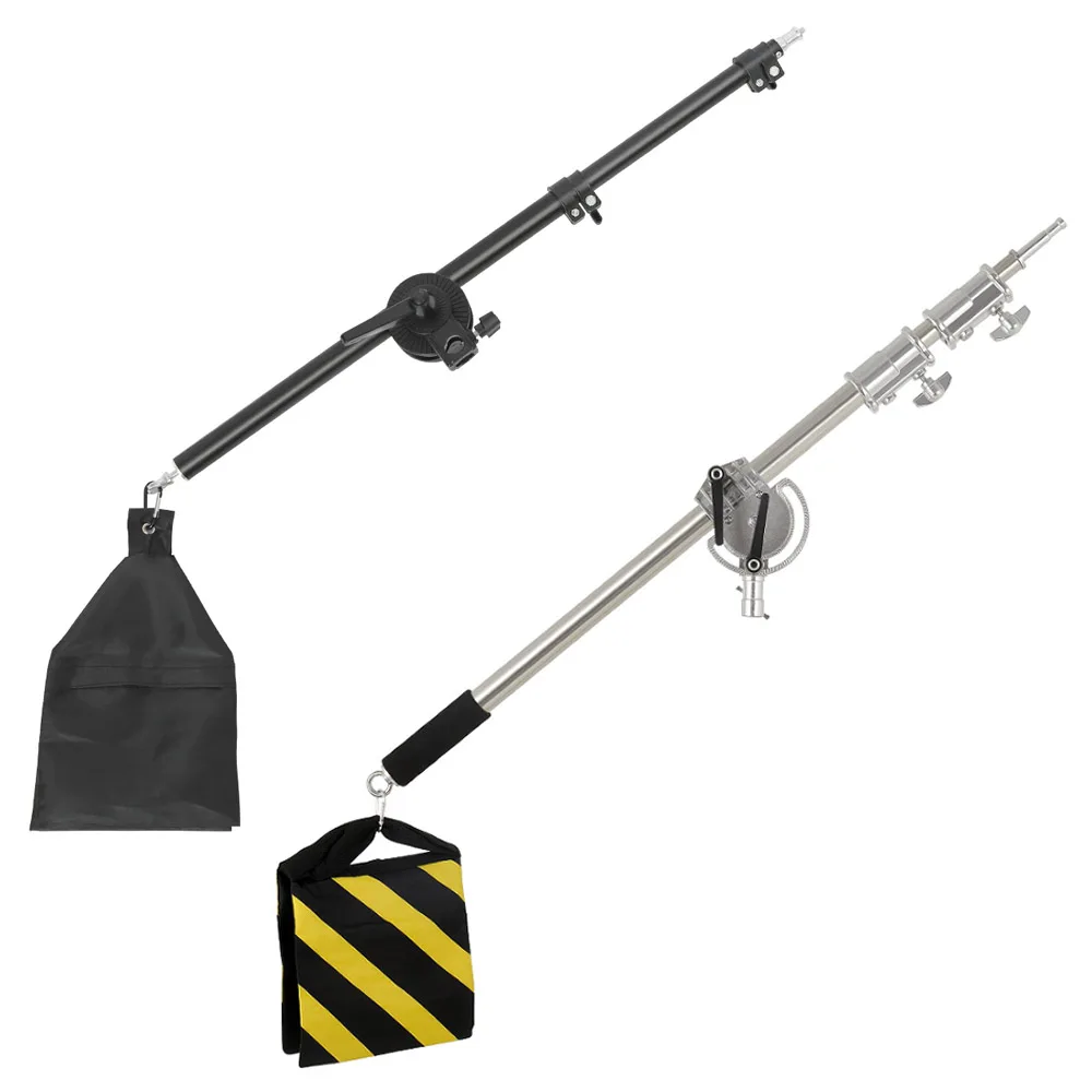 Studio Photo Telescopic Boom Arm Top Light Stand With Sandbag for Speedlite /Mini Flash Strobe /Softbox/LED Video light stand photographic light stand
