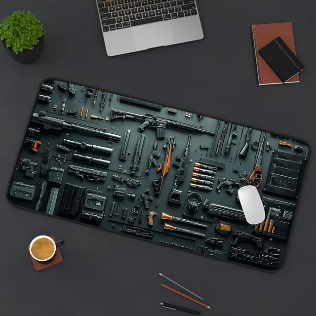 Gun parts assembly Large Mouse Pad XXL Desk Mat Non-Slip Rubber Base Gaming Keyboard and Mouse Stitched Edges for Home and game 2