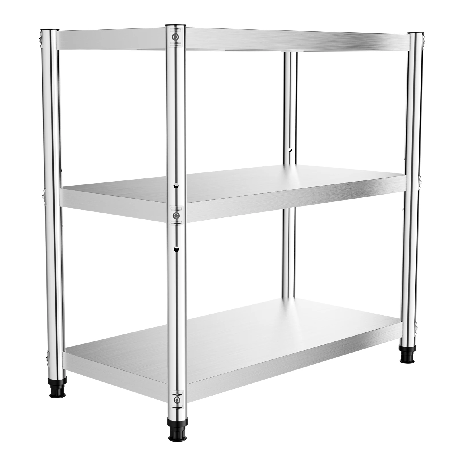 3 Tiers Stainless Steel Kitchen Shelf Work Table Microwave Oven Storage Organizer Rack Adjustable Tier For Commercial Catering