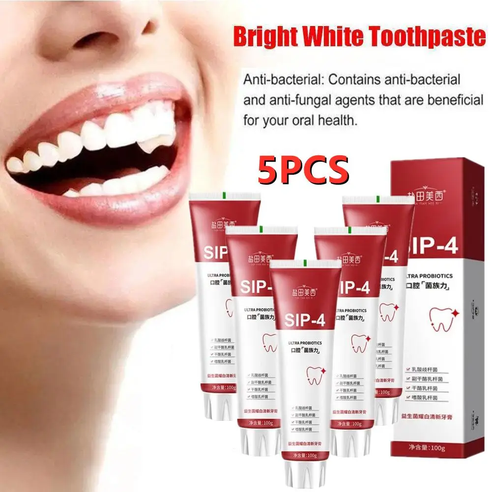 

5PCS Sip-4 100g Probiotic Toothpaste Brightening & Stain Fresh Whiten Teeth Sp-4 Toothpaste Toothpaste Removing Bad Breath