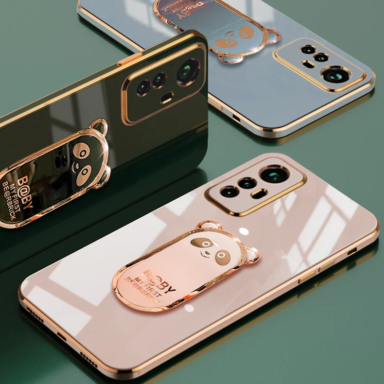 Luxury Plating Phone Case With Stand Holder For Xiaomi Series_voghion.com