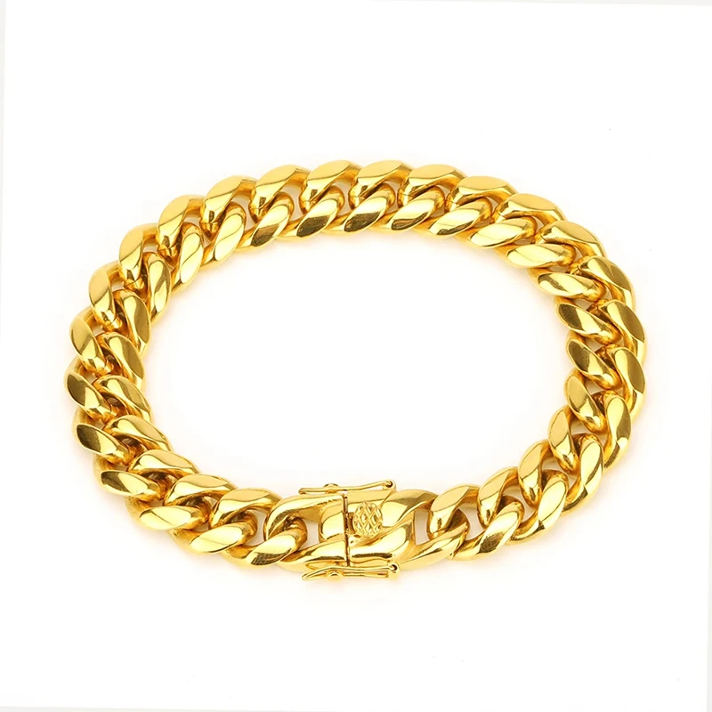 Hip Hop Curb Cuban Link Chain 2022 New Do Not Fade Bracelet for Women Men Stainless Steel Gold Silver Bracelet Fashion Jewelry