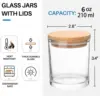 4pcs Clear Glass Candle Jars with Bamboo Lids for Making Candles 6 OZ Empty Candle Tins Bulk Candle Containers 4
