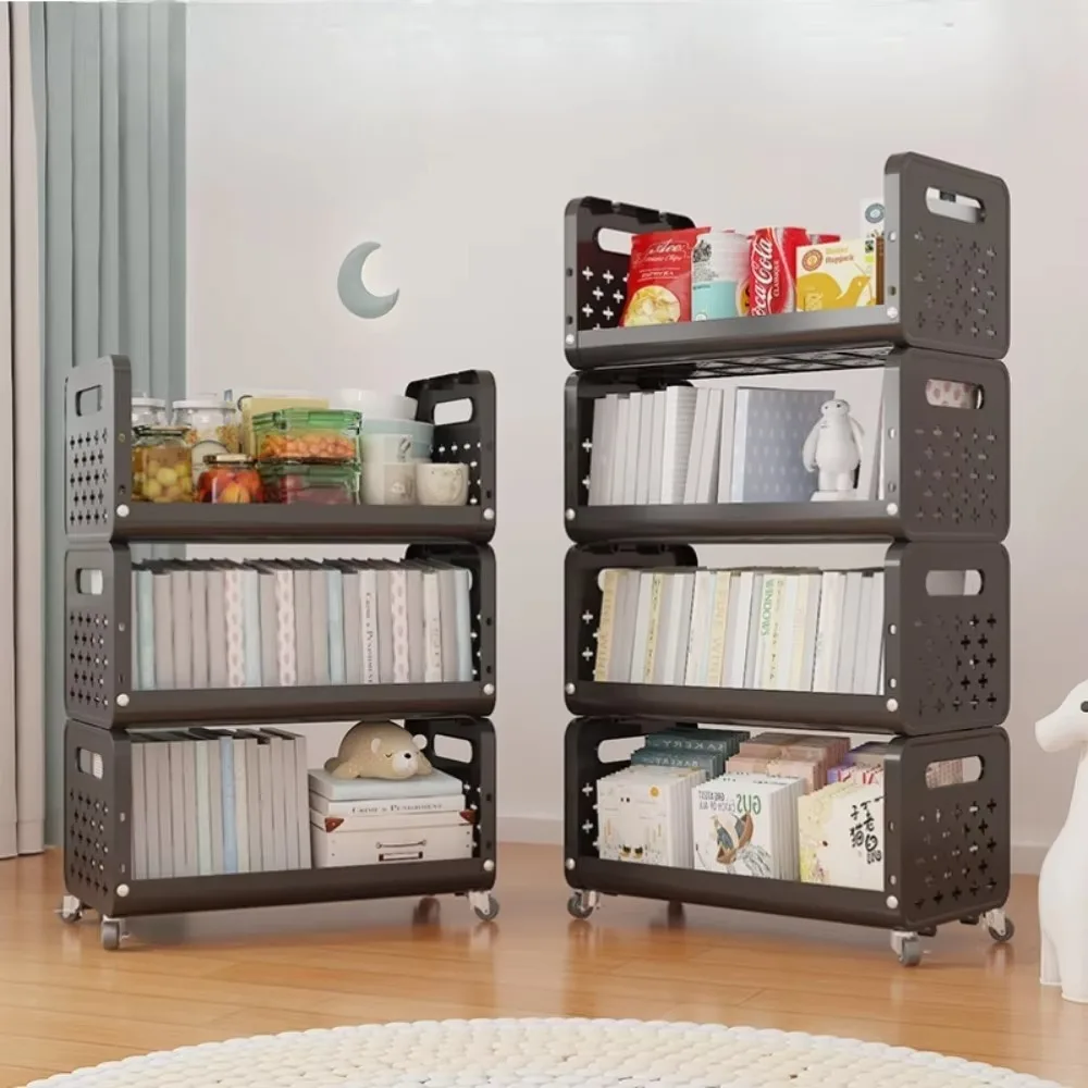 Kitchen Basket Storage Rack Multi-storey Floor Standing Moveble Trolley storage rack,rolling storage cart