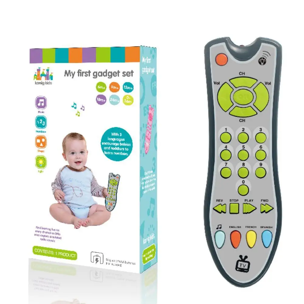

Montessori Baby Toys Simulation TV Remote Control Educational Music English Learning Toy for Boys Girls Birthday Christmas Gift