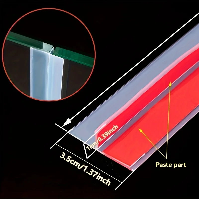 windproof sealing strip silicone T shaped for door glass gaps transparent durable easy stick