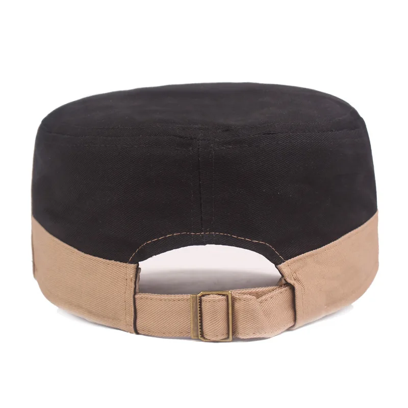 New Patchwork Color Cotton Flat Top Cap Men's Military Hats Spring Summer Vintage Travel Sport Caps Outdoor Women's Sun Hat