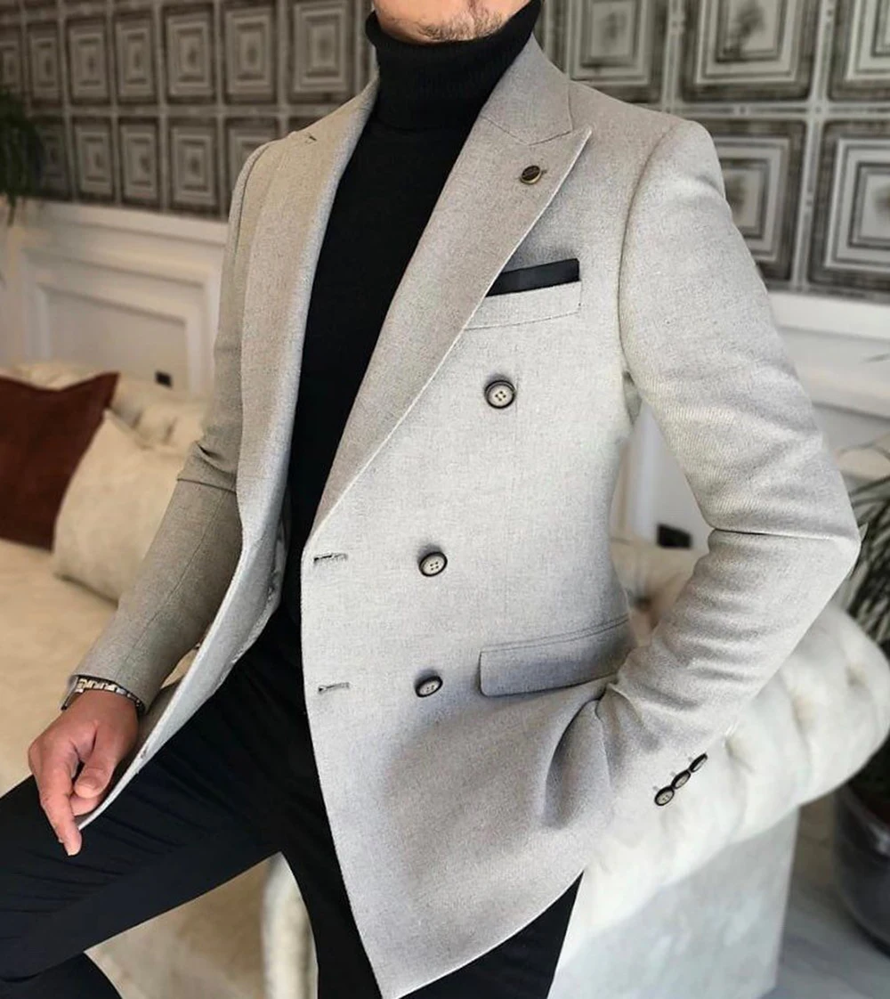 Men Suits Jackets Formal Lapel Tux Slim Fit Suits Coat Jacket Made For Wedding Party Woolen Cloth