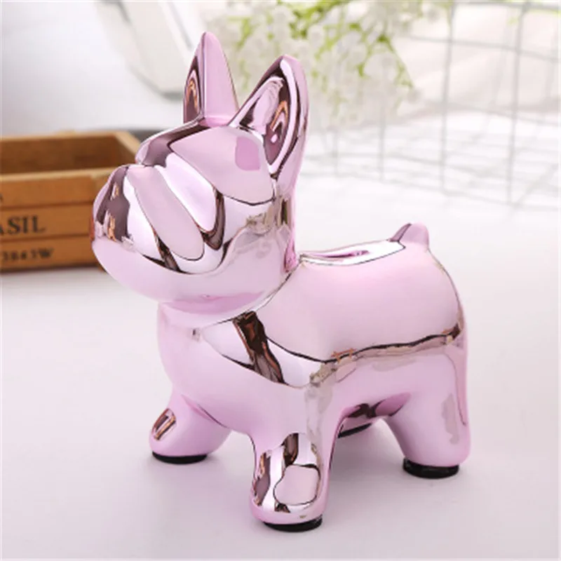 European Ceramic Crafts Bulldog Piggy Bank Home Decor Cute Piggy Bank Ornaments Creative Bulldog Money Box 5