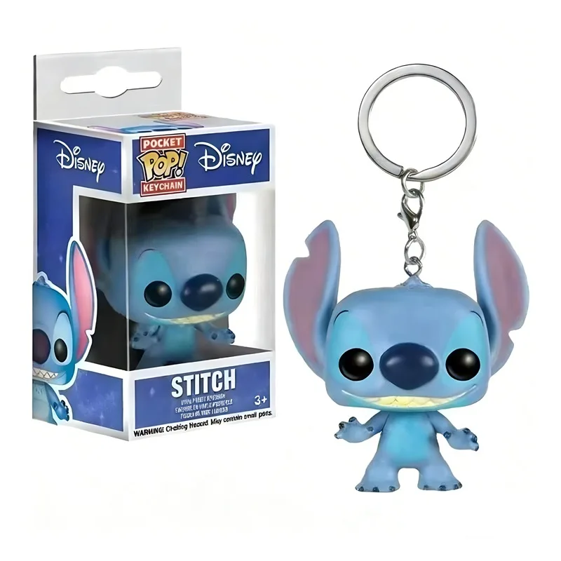 새로운 스타일 펀코 포켓팝 키체인 미키 마우스 미니 도널드 덕 스티치 엔젤 엘비스 티키 리로 스크럼 비닐 피규어 장난감