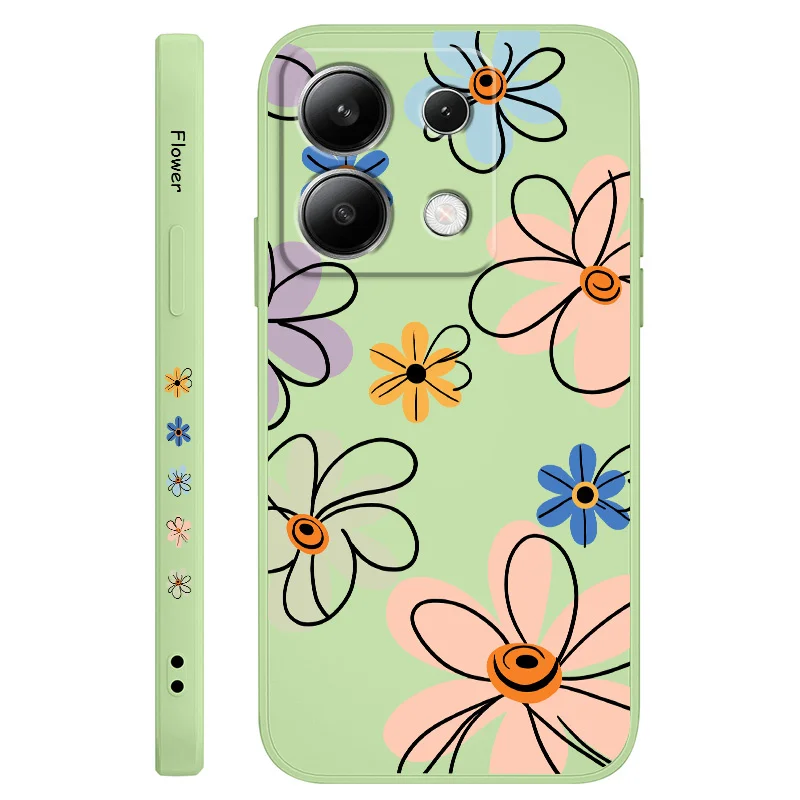 Elegant Hoop Flower Liquid Silicone Phone Case