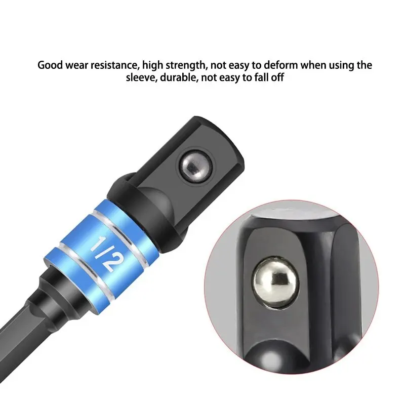 Screwdriver Joint Bending Black Hexagonal Handle Conversion Connect Rod 1/2 Square Head 3/8 Sleeve 1/4 Electric Tool Accessorie