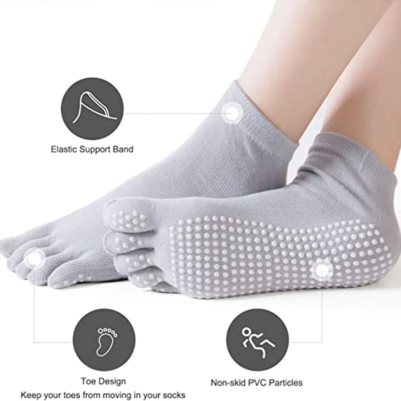 Women Anti-Slip Yoga Sock Ballte Sox Girls Ladies Pilates Colourful Five Finger Sock Ballte Fitness Gym Sport 5 Toe Elastic Sock 6 S796339336cd24aa7aeb769dffb6a22efE