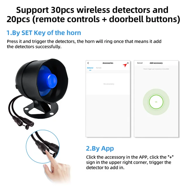 KERUI 120db WIFI Speaker Horn Home Siren Alarm Kit Burglar Security System with Infrared Motion Detector Door Sensor Siren Kit 3