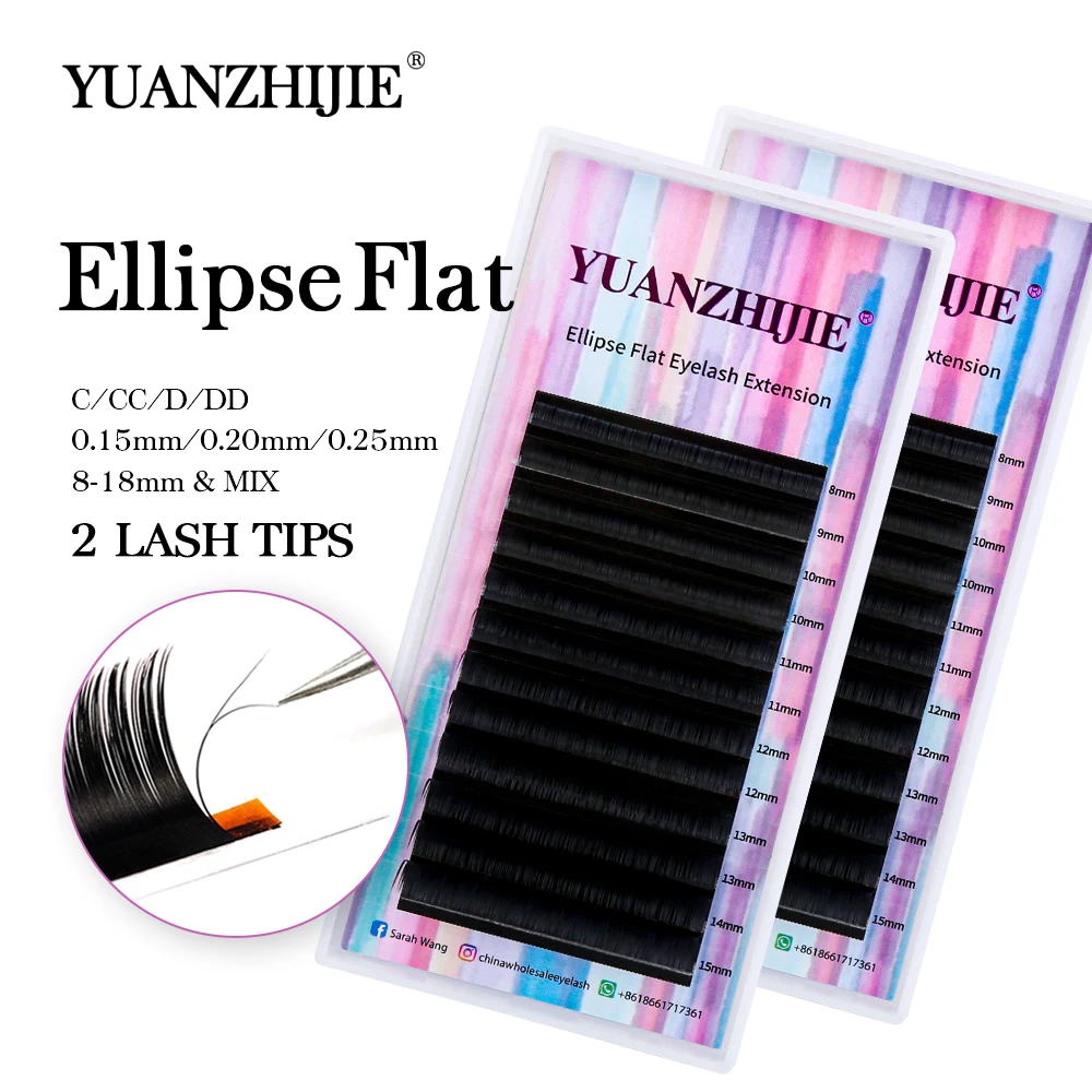 New Matte Black Flat Eyelash Extensions MASSCAKU Wholesale Individual Mink Soft Split-tips Fake Cashmere Lash in Middle Makeup