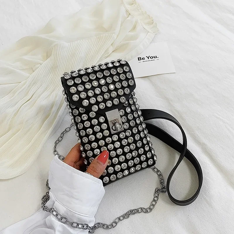 

Luxury Diamonds Shoulder Bag Fashion Rhinestone Crossbody Bags for Women Crystal Evening Bag Ladies Phone Flap Wedding Purses