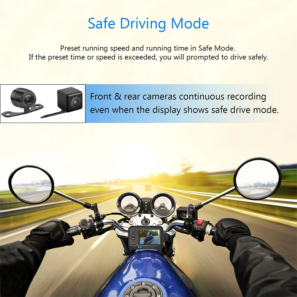 3 Inch 720P Motorcycle Camera Waterproof Motorcycle Dashcam Front & Rear  Camera Night Vision Moto Video Recorder Motorcycle DVR - AliExpress