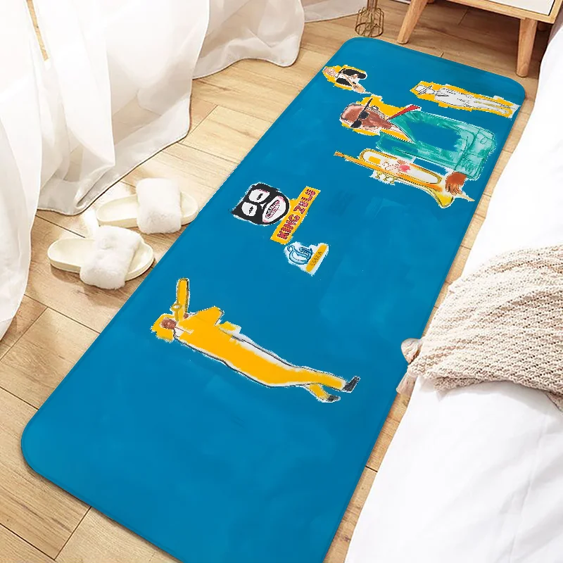 Door Mat Entrance Non-slip Washable Art J-Jean-M-Michel Basquiat Kitchen Carpet Living Room Hallway Rugs Bathroom Bath Door Mats 2