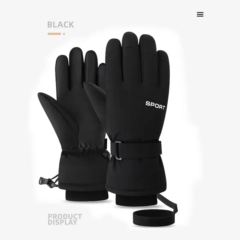 Touch Screen Ski Gloves 3M Winter Warm Plus Velvet Thickened Waterproof and Windproof Outdoor Mountaineering and Riding Motorcyc 6