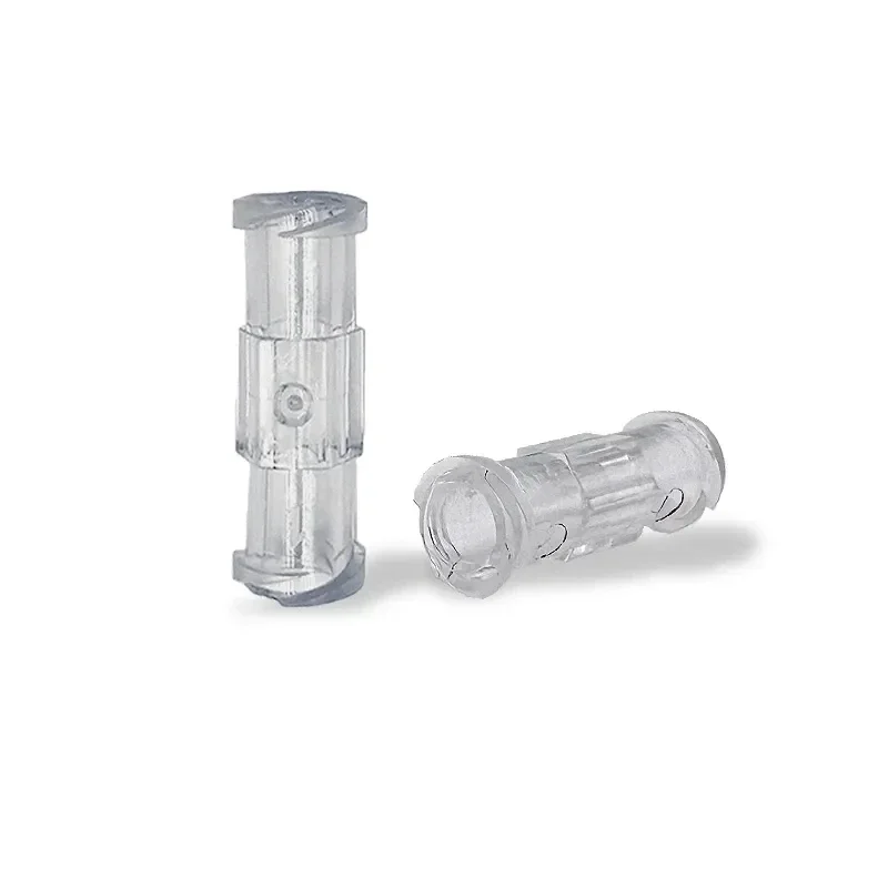 Disposable sterile double helix sterile Luer lock adapter, leak proof transparent plastic syringe connector