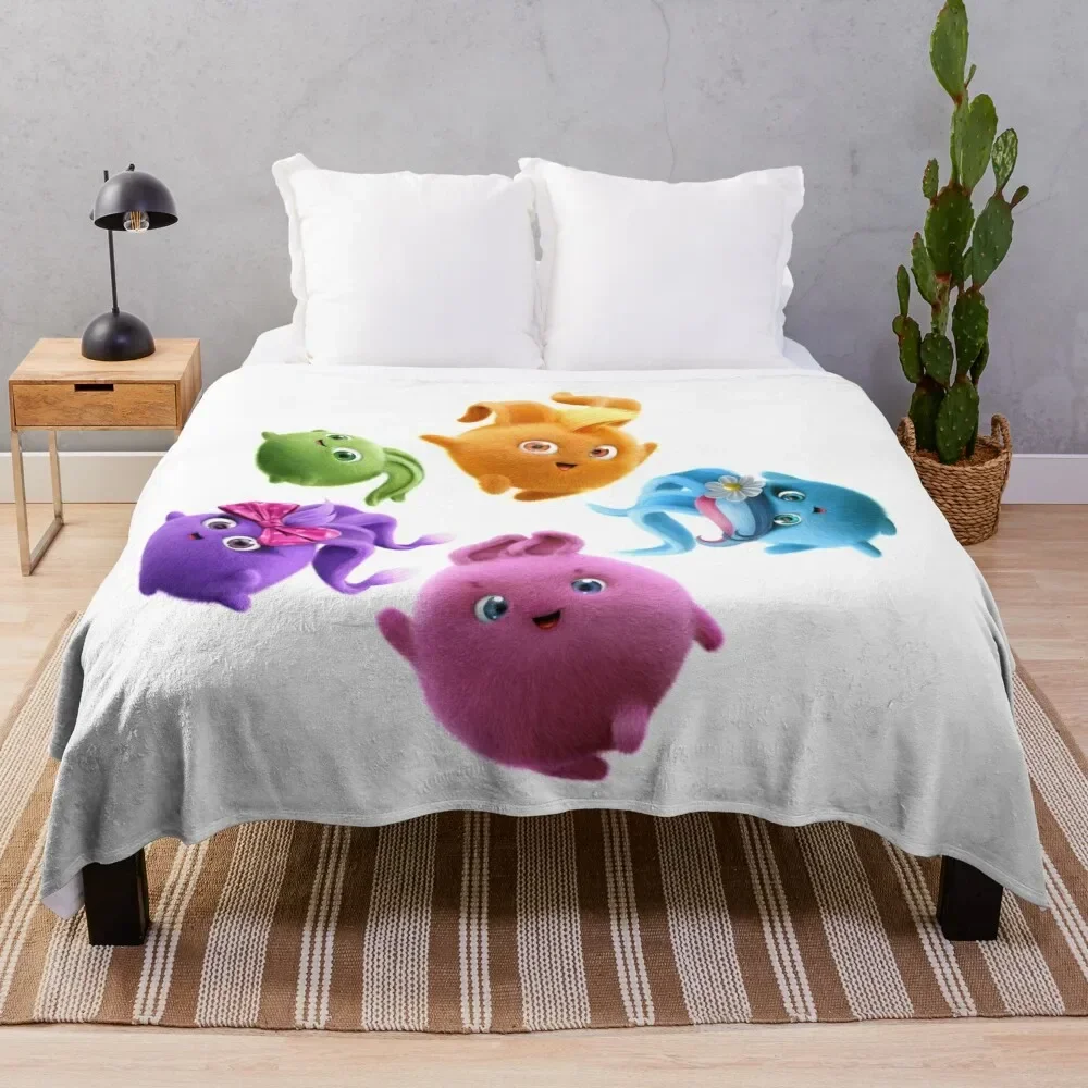 Sunny Coniglietti-All Together Now Throw Blanket Flanella Fabric Cute Plaid Soft Plush Plaid Coperte