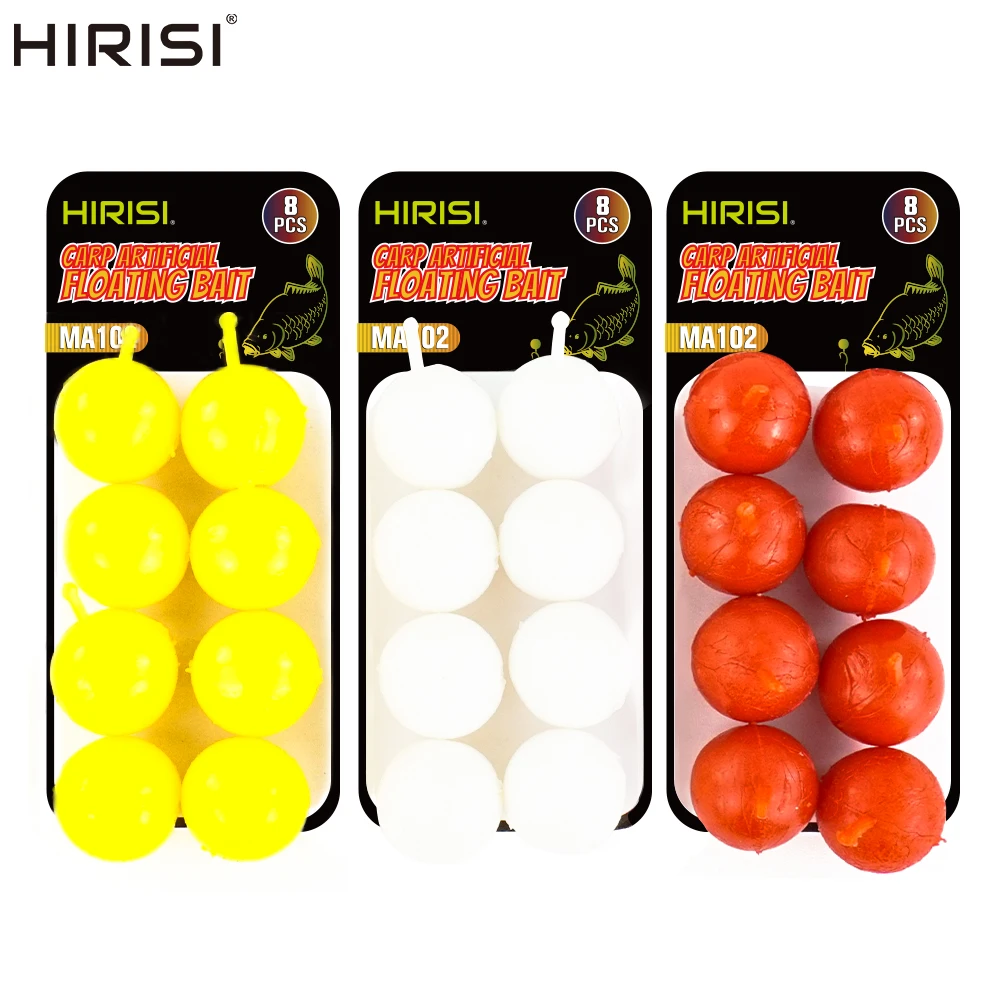 8 boules flottantes aromatisées maïs Hirisi - appâts souples en silicone pour pêche
