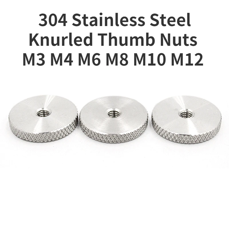 2/3/5pcs Authentic Knurled Thumb Nuts 304 Stainless Steel Flat Head