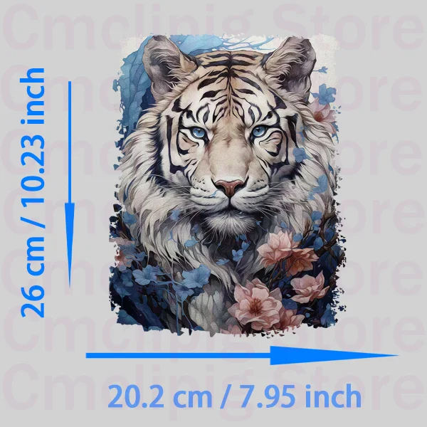 Flower Beast lion printing clothes patches stripes jeans DIY Sewing Decoration patch