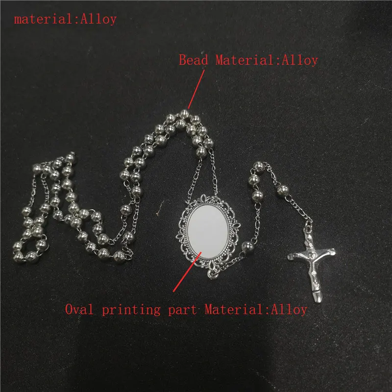 sublimation blank photo metal bead necklaces pendants hot tranfer printing consumable 10pcs/lot 5