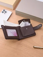 Men Wallets Leather Zipper Purse Man Slim Card Horders Quality Male Short Multi-card Wallet Coin Pocket Purse 5