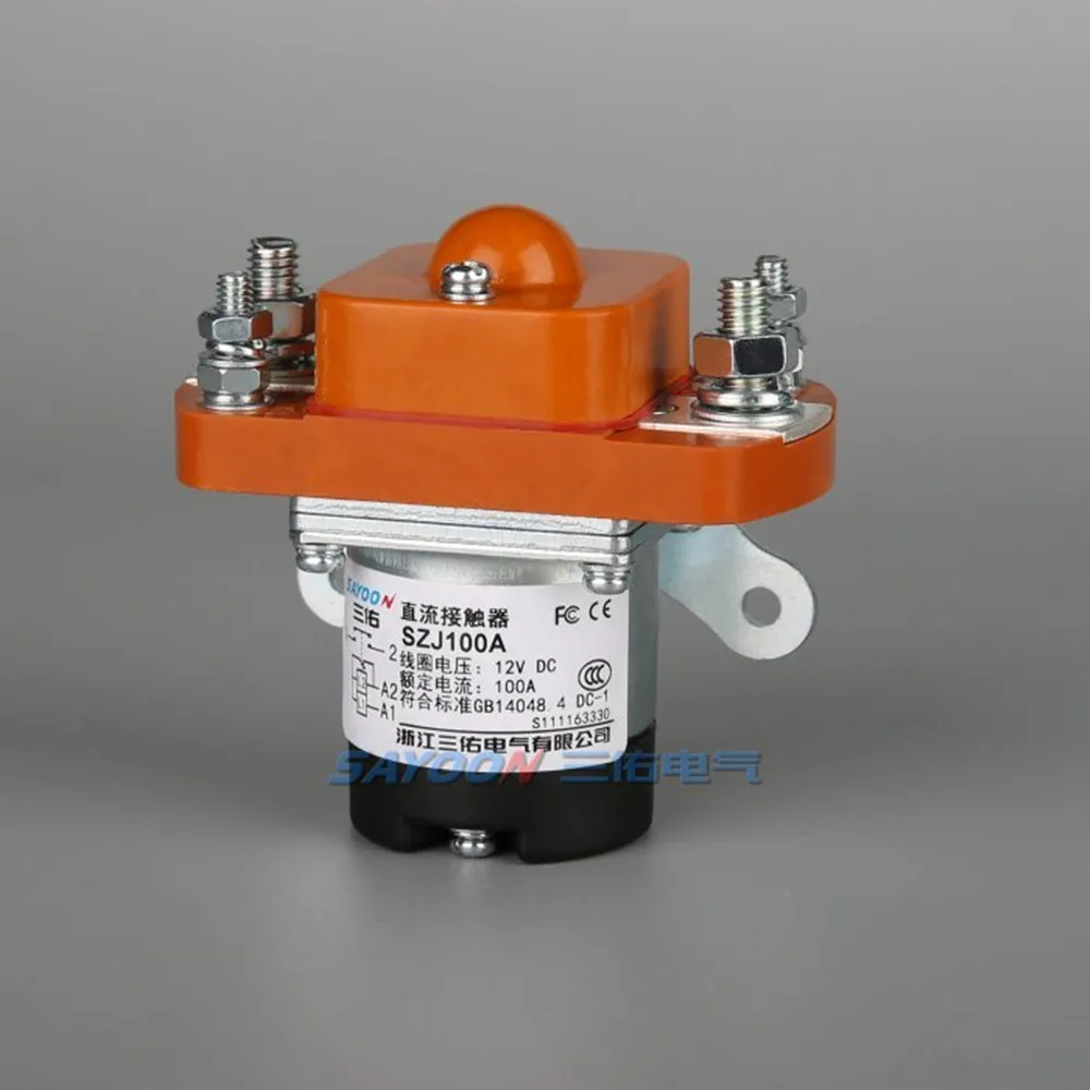 SAYOON SZJ100A  DC6V 12v 24V 36V 48V 60V 72V 100A contactor used for electric vehicles, engineering machinery and so on.