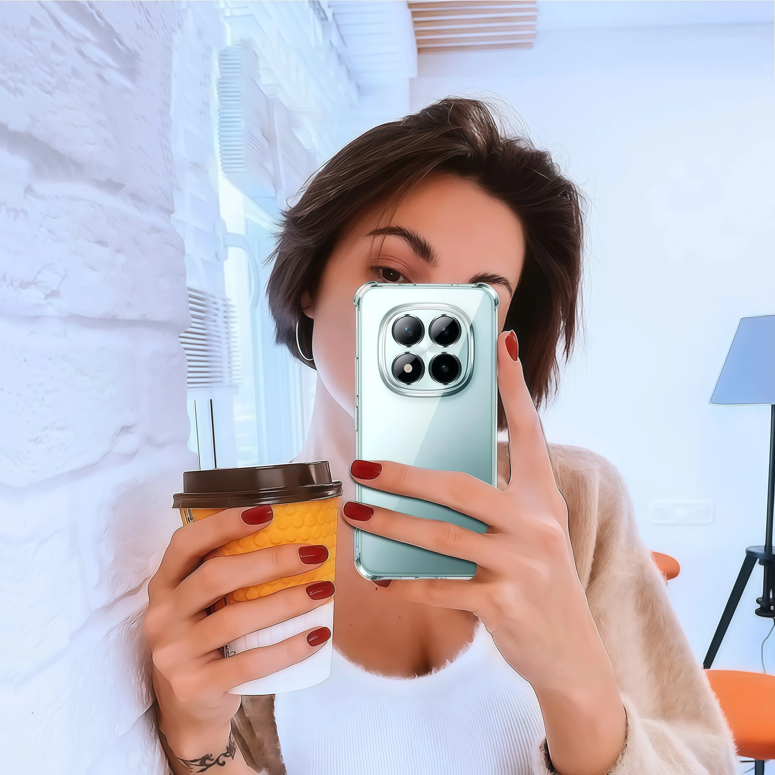 Shockproof Transparent TPU Protective Phone Case with Reinforced Corners