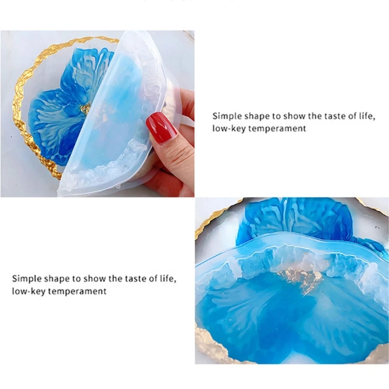 Thick Resin Molds DIY Art Crafts Cup Mat Mold Irregular Tray Silicone Molds for DIY Resin Crafts Home Decoration