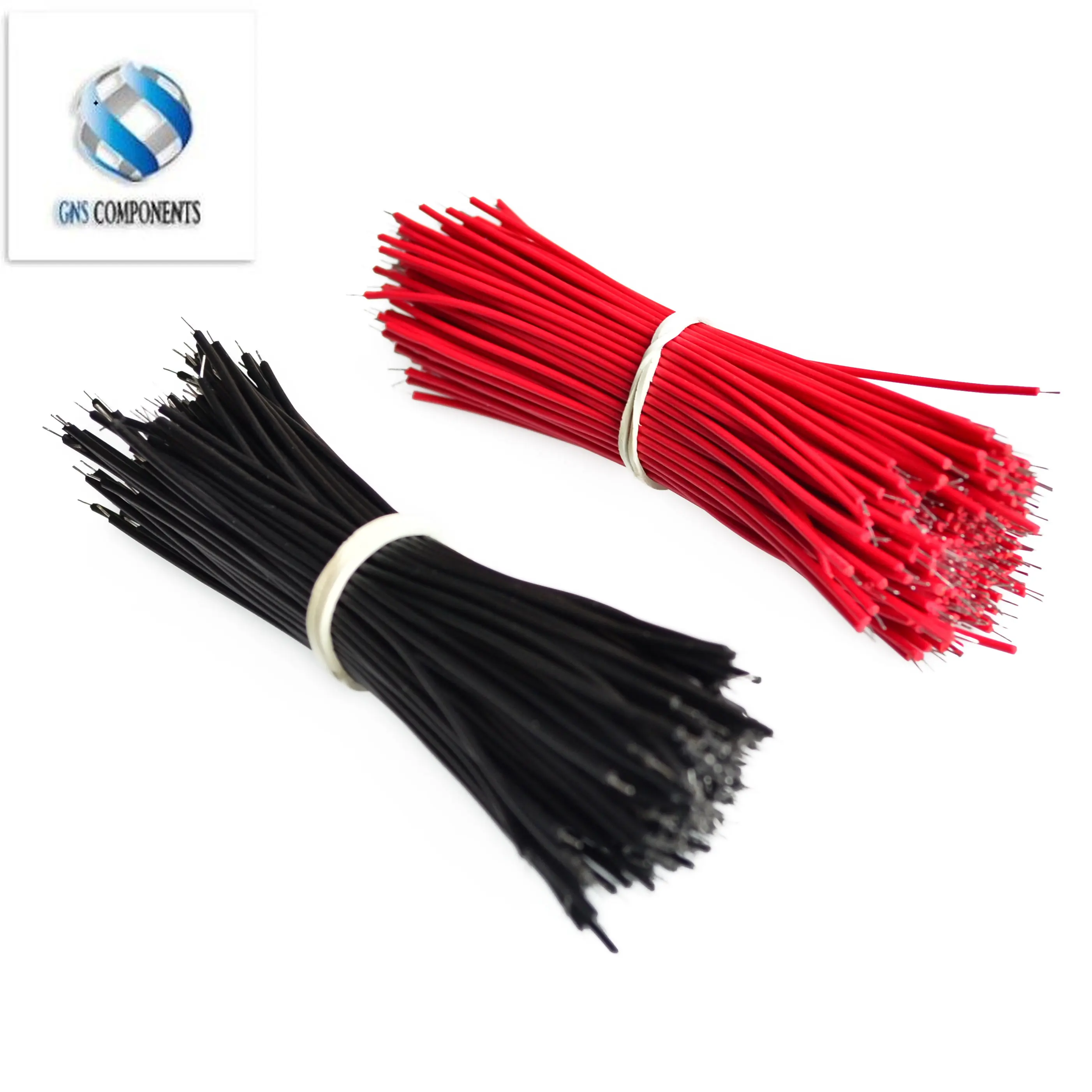 

100pcs/lot 100mm length Line connecting tin Wire DIY Black 50pcs + red 50pcs Color electronic wire 0.8mm Welding