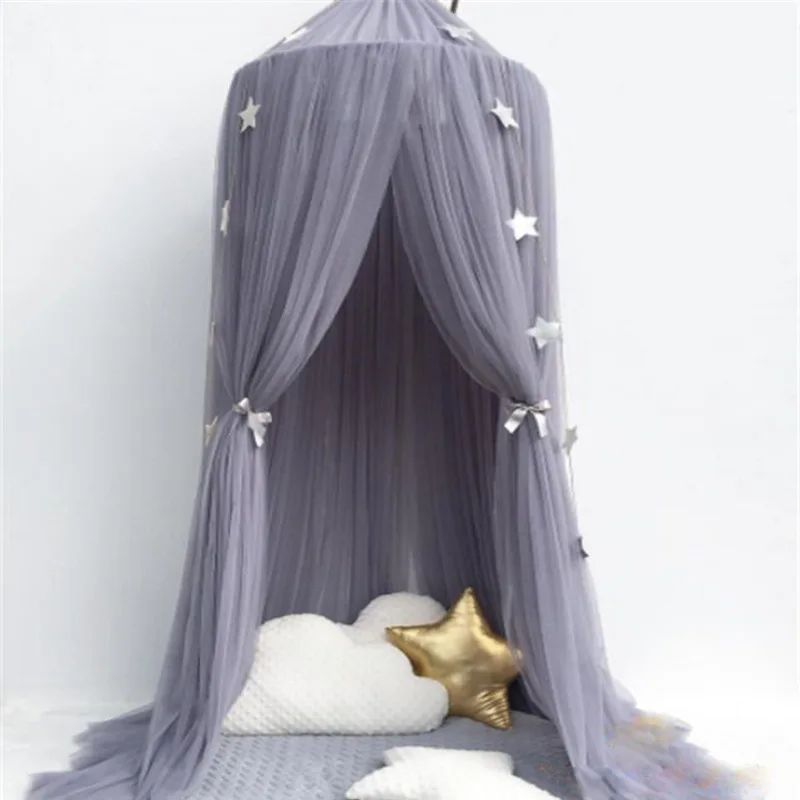 Baby Mosquito Net Nordic Princess Crown Dome Tenda Children's Room Decor Home Decro Acessórios Children's Hanging Bed Curtain
