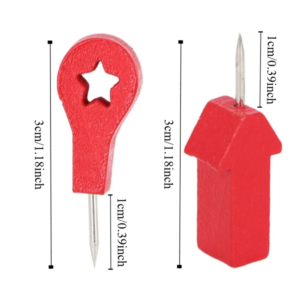 DIY 공예 레드 스타/레드 화살표 모양 푸시핀 40Pcs/25Pcs 나무 압정창 크리 에이 티브 다목적 사진 고정 네일 벽 장식