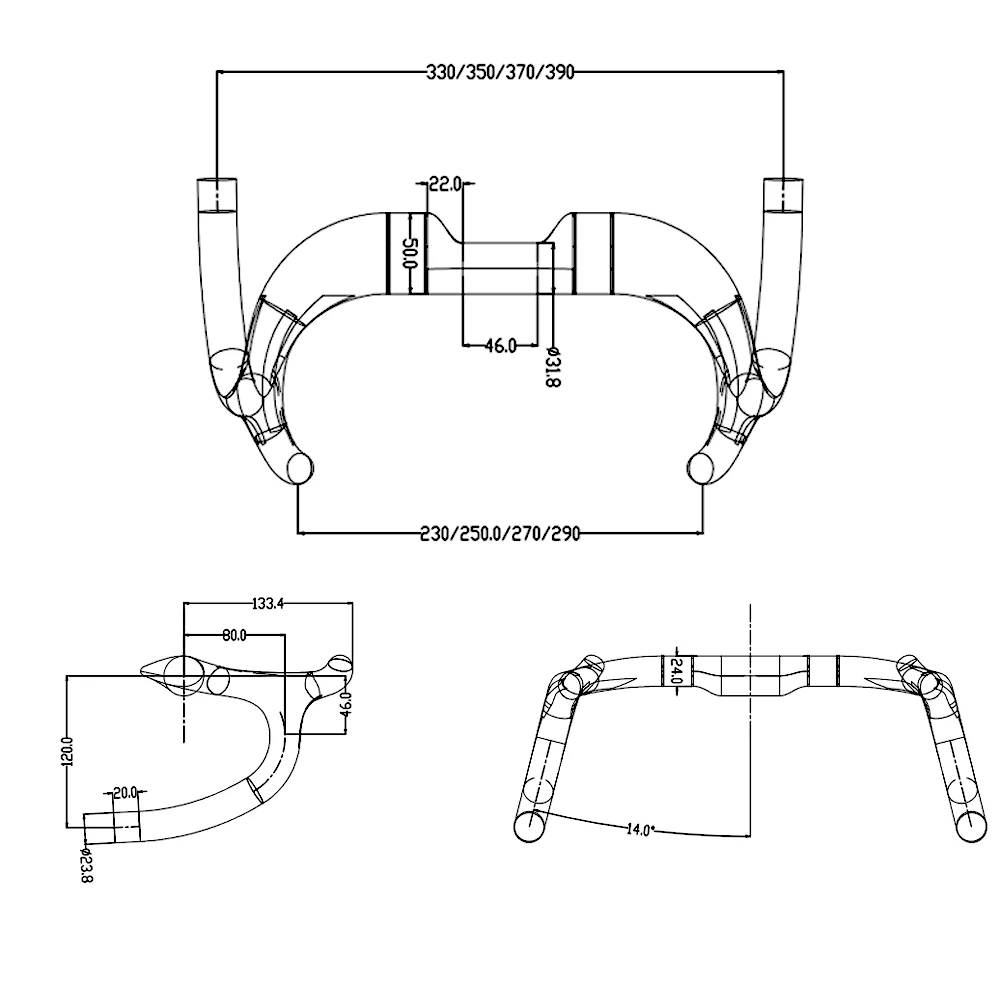 Ec90-カーボンファイバーロードバイクハンドルバー,マット,31.8mm