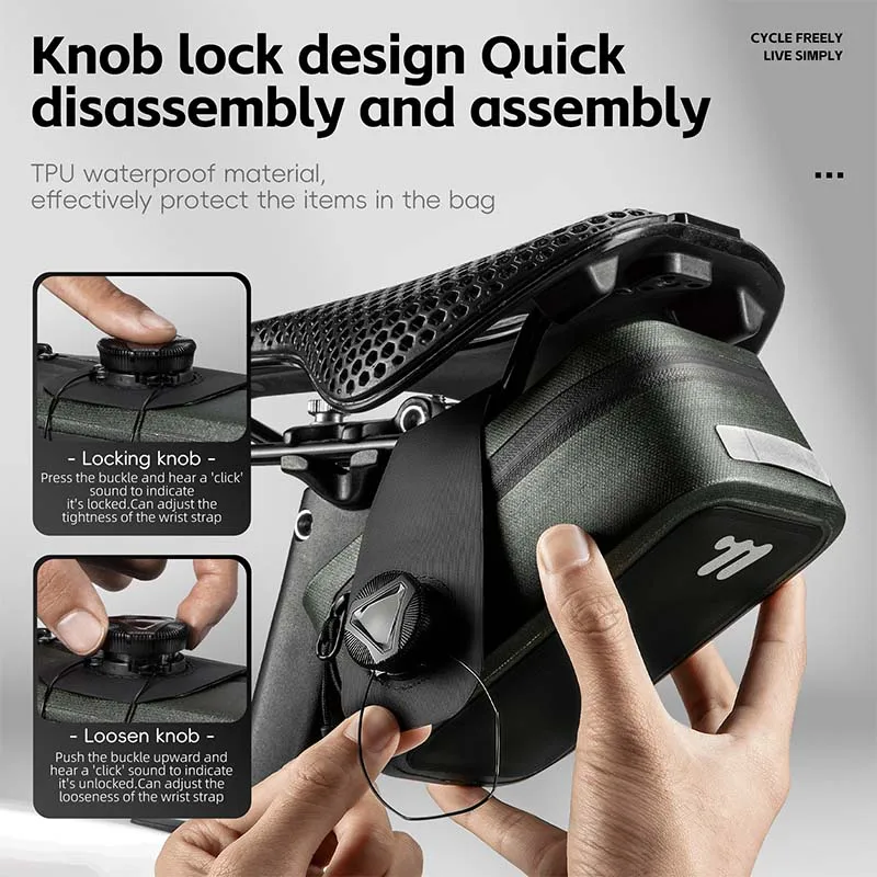 Bike bag WEST BIKING Mini Bicycle Saddle Bag Lightweight Small 0.5L Portable Multi function Hand Bags Cycling Access