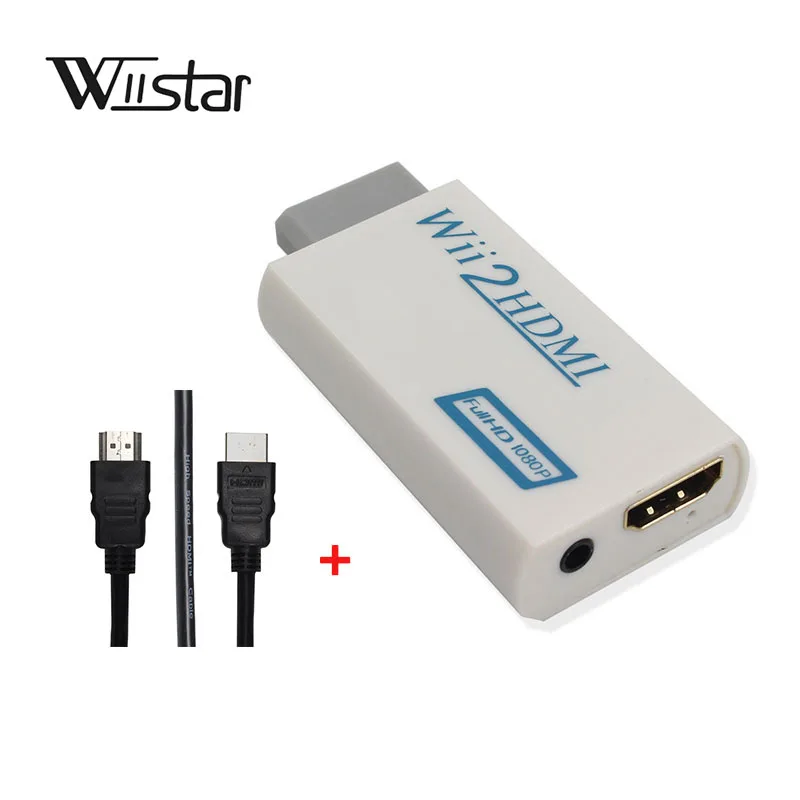 Wiistar Wii to HDMI Converter Adapter WII In Out with Cable wii2hdmi Free Shipping |