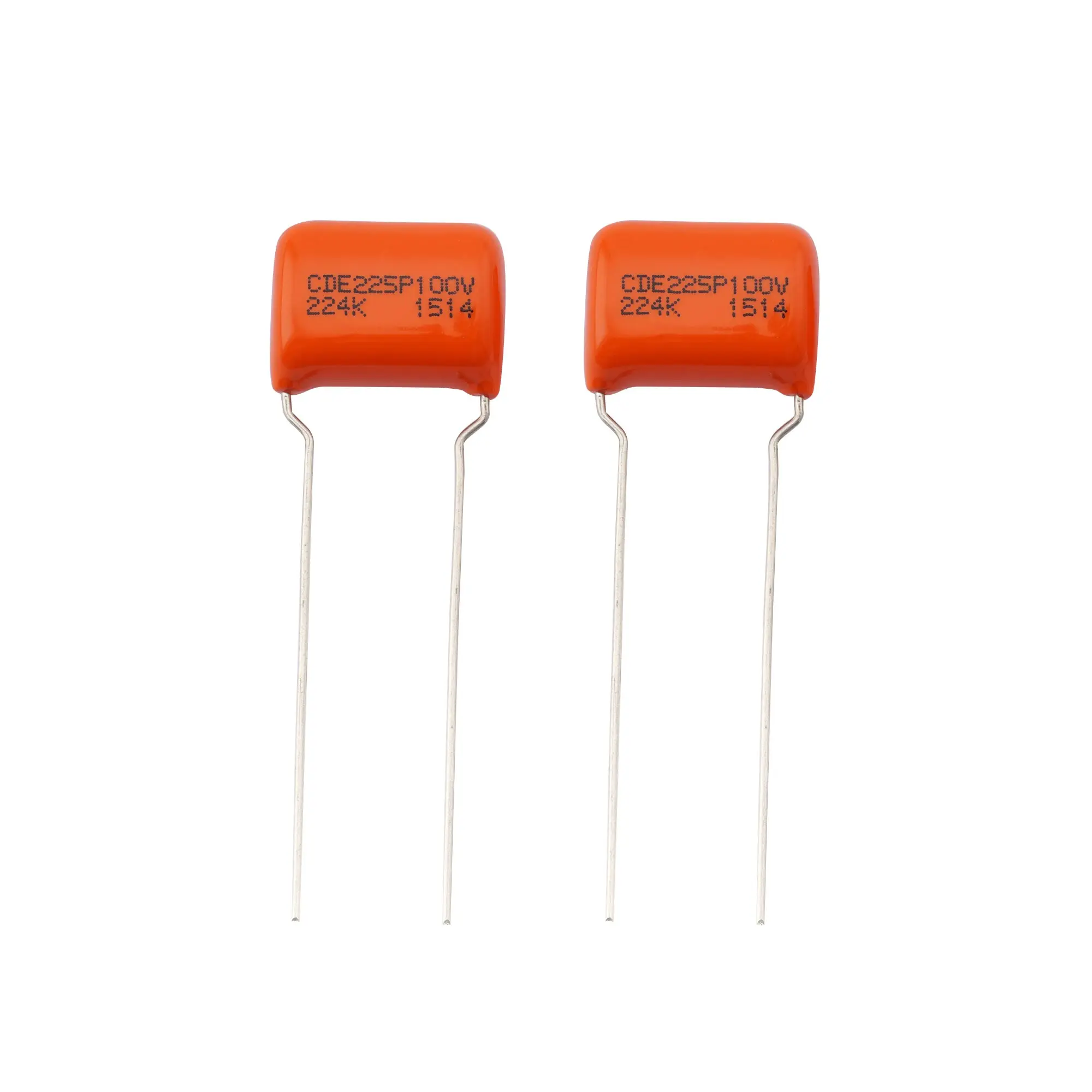 Set of 2 CDE Sprague Orange Drop Capacitors Tone Caps Polyester Film .22uF 225P 224K 100V for Guitar or Bass 