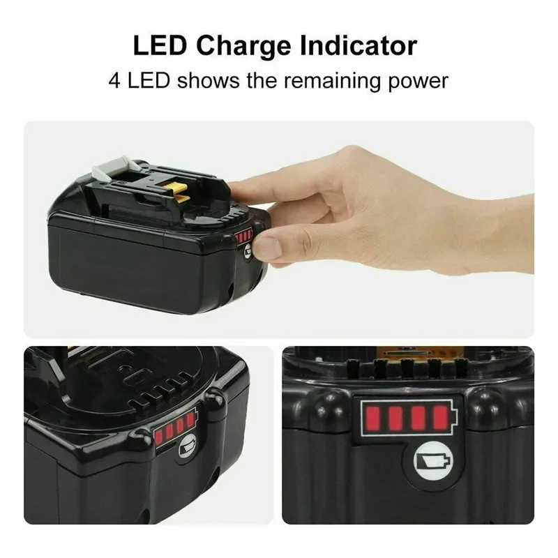 Power Tool Battery Rechargeable Lithium Batteries 8.0Ah BL1830 Rechargeable 18V Lithium ion Battery for Compatible Makita 18V Battery BL1850 1860 Cordless Power Tool