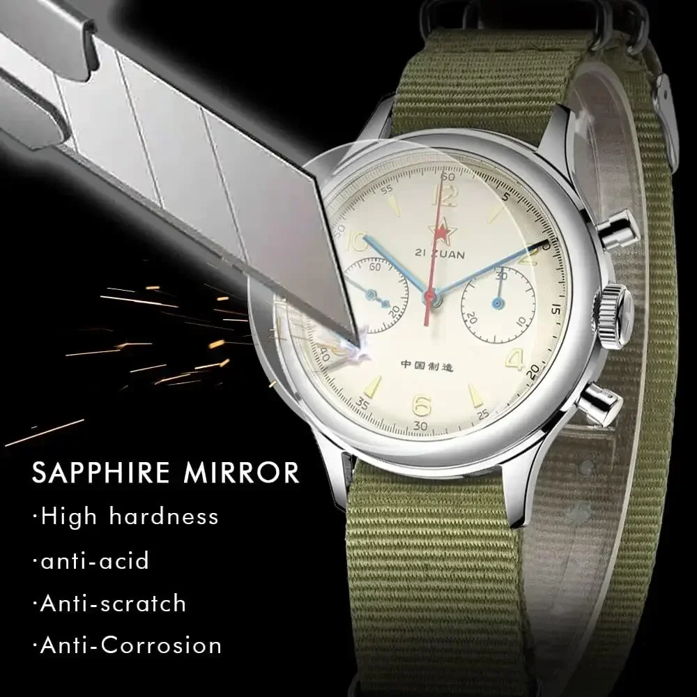 Seagull 1963 시계 남성용, 스포츠 무브먼트, ST1901, 40mm, 38mm, 사파이어 기계식 시계, 중국 항공 크로노그래프