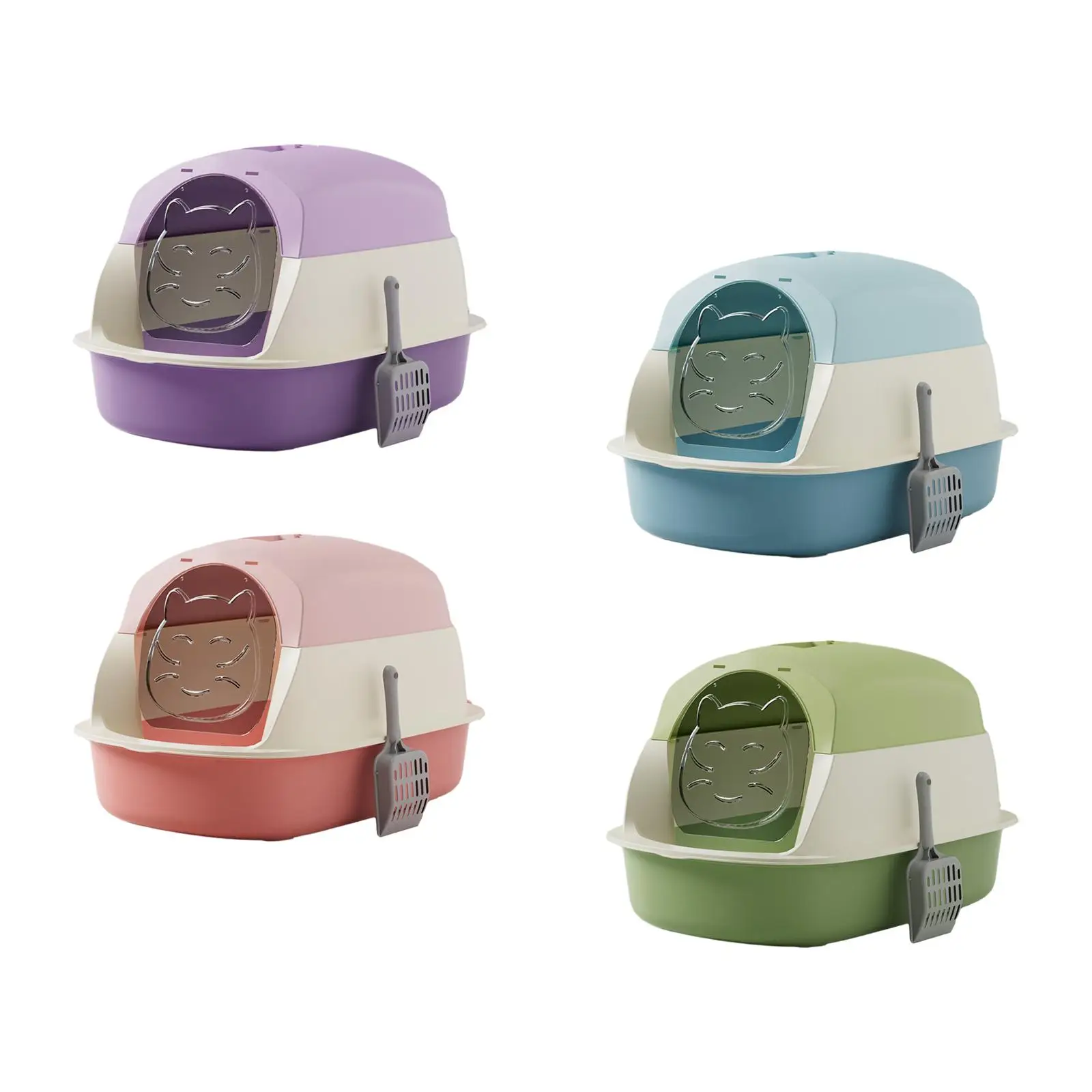 Hooded Cat Litter Boxes with Lid, Hooded Kitty Litter Tray, Enclosed Cat Toilet Kitty Litter Tray,