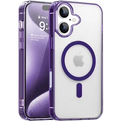 Strong Magnetic Hybrid Case - Candy Color Matte Hard PC with Silicone Cover for iPhone 13 Mini (PURPLE)