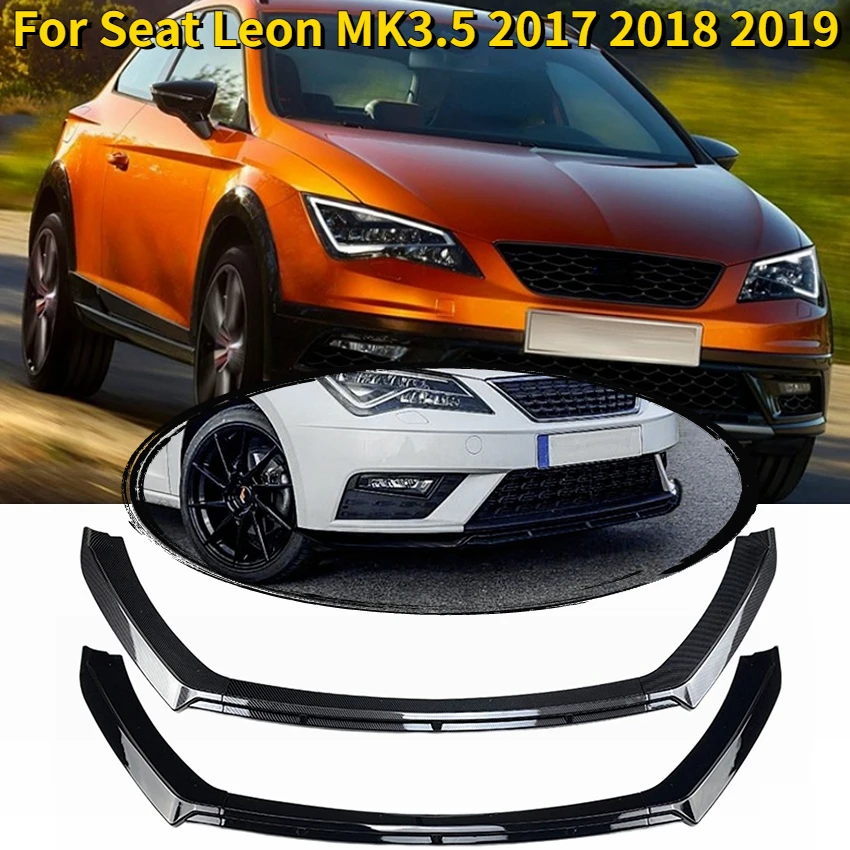 3Pcs Front Bumper Splitter Lip Diffuser Chin Body Kits Guard For Seat Leon  3 MK3 5F 2012-2016 Gloss Black Tuning Accessories - AliExpress