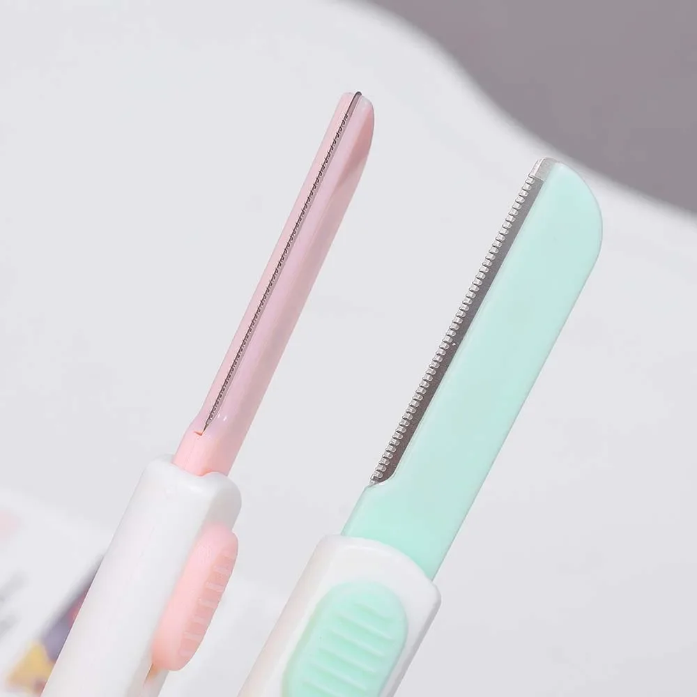 Retractable Micro Eyebrows Shaping Knife Eyebrow Razor Face Body Hair Removal Shaver Blades Women Makeup 10PCS