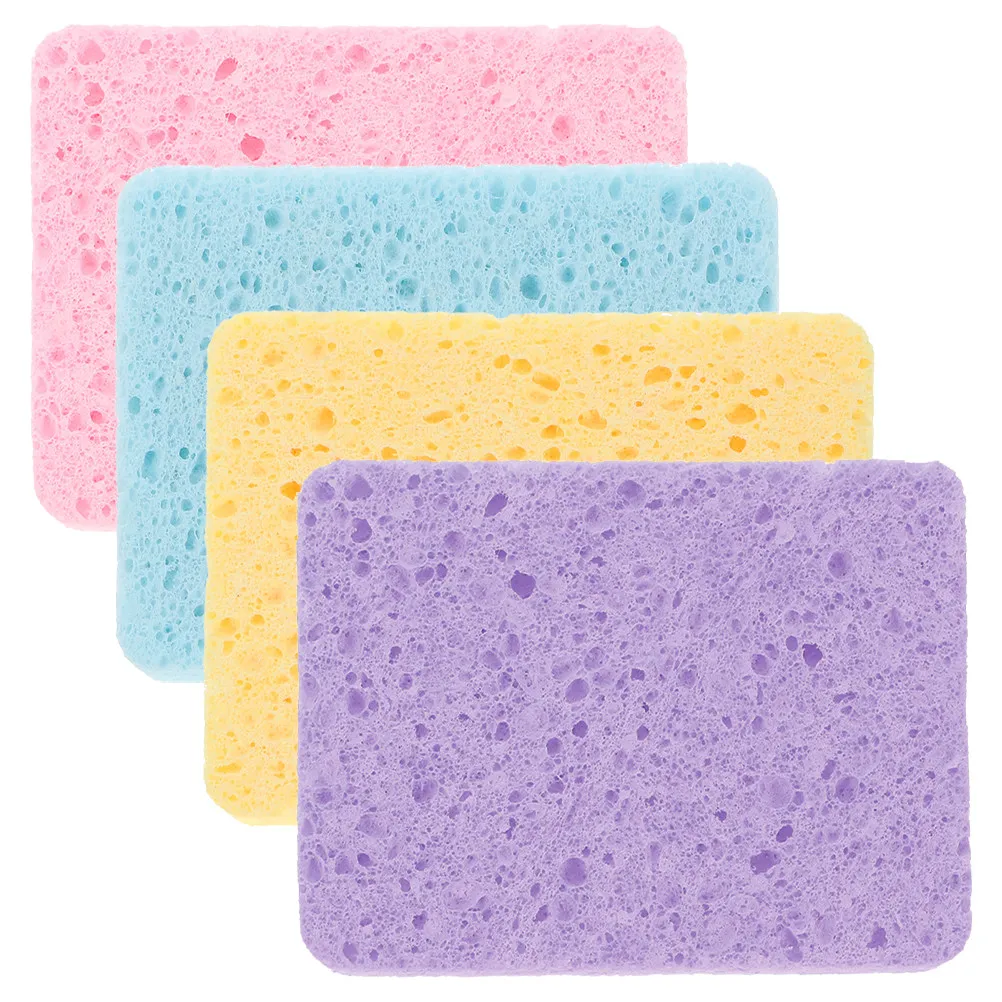 4Pcs 물 흡수성 페인팅 스폰지 수채화 예술 일러스트레이션 청소 및 공예 사용을 위한 컬러 스폰지 세트