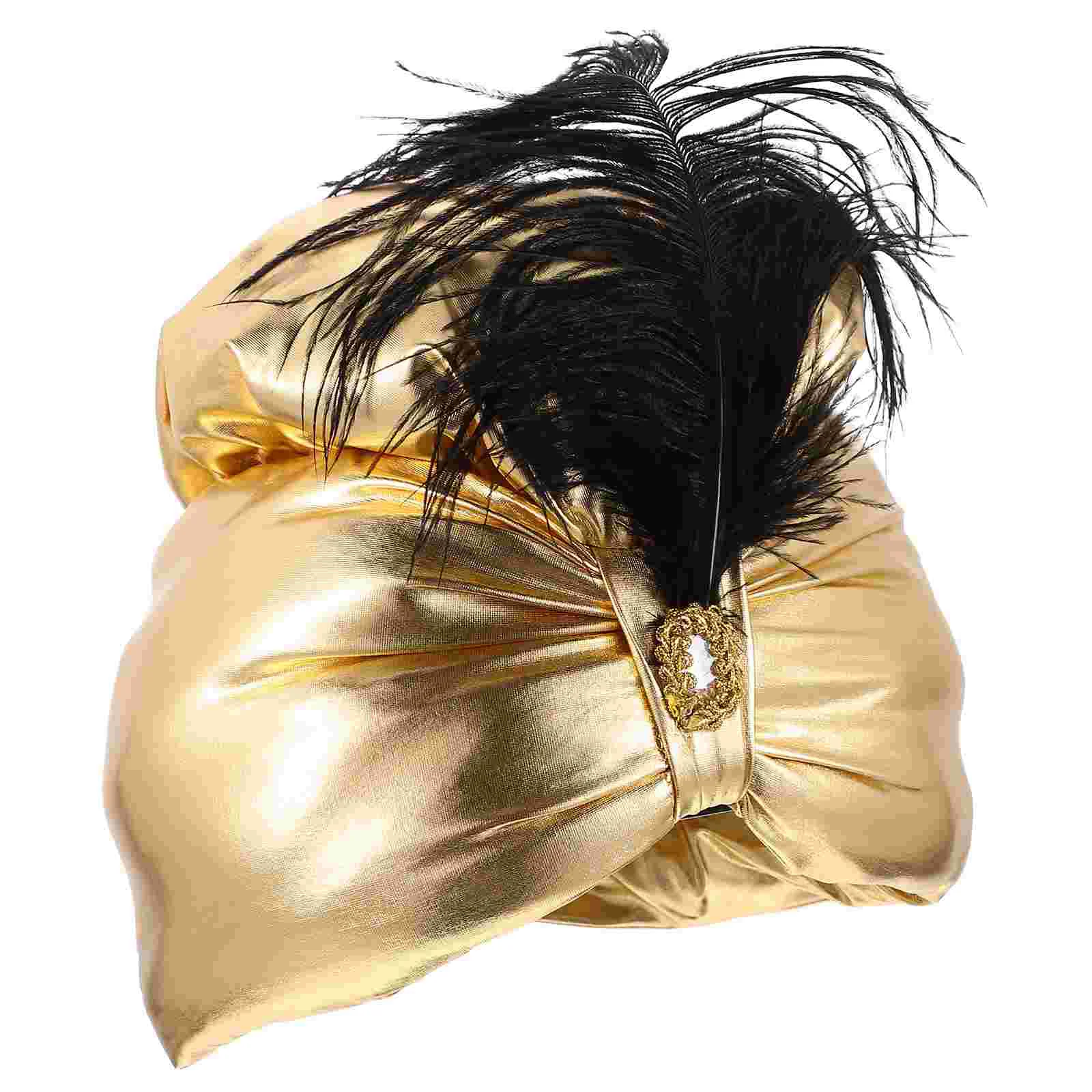 

Photo Ornament Turban Headwrap Arabic Vintage Sultan Hat Headpiece Women Arabian Prince Halloween